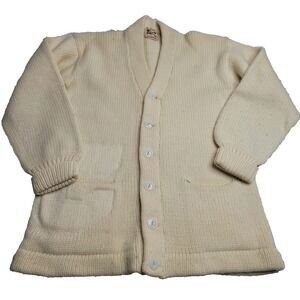 Vintage 50s Princeton Collegiate‎ Varsity Wool Cardigan Letterman Sweater Sz S